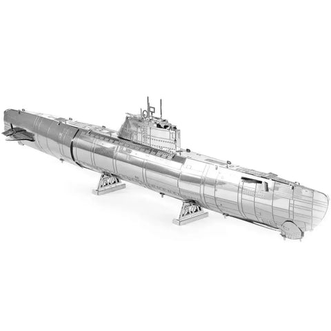 World War II - German U-Boat Type XXI Ship Figure Model Kit (1:74 Scale, Steel, Challenging Difficulty) - Fascinations - Metal Earth Series