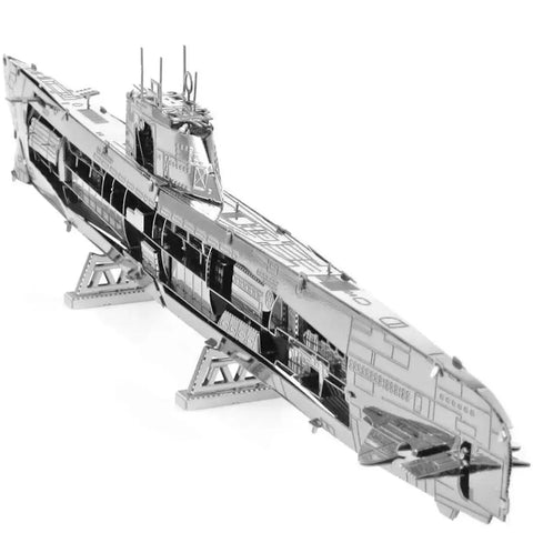 World War II - German U-Boat Type XXI Ship Figure Model Kit (1:74 Scale, Steel, Challenging Difficulty) - Fascinations - Metal Earth Series