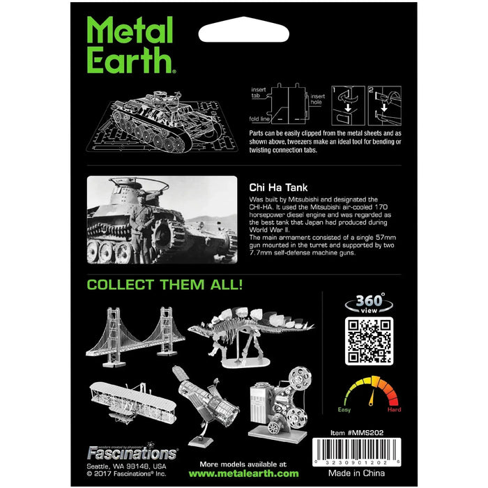 World War II [Imperial Japanese Army] - Type 97 Chi-Ha Tank Figure Model Kit (Steel, Moderate Difficulty) - Fascinations - Metal Earth Series - (2022)