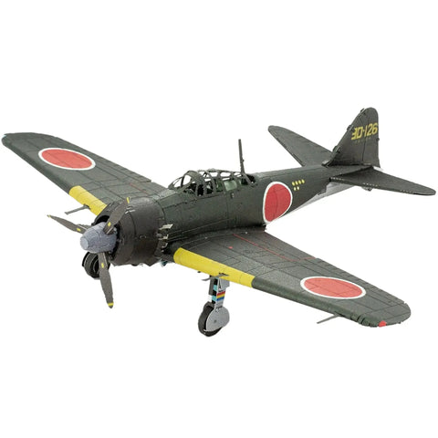 World War II [Imperial Japanese Navy] - Mitsubishi Zero (Colored) Plane 3D Figure Model Kit (1:76 Scale, Steel, Moderate Difficulty) - Fascinations - Metal Earth Series - (2023) - Image 2