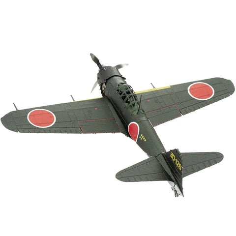 World War II [Imperial Japanese Navy] - Mitsubishi Zero (Colored) Plane 3D Figure Model Kit (1:76 Scale, Steel, Moderate Difficulty) - Fascinations - Metal Earth Series - (2023) - Image 4