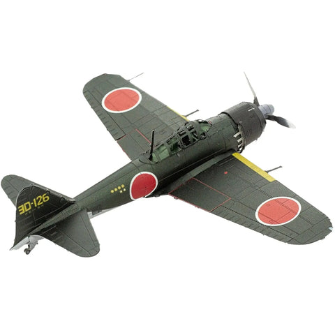 World War II [Imperial Japanese Navy] - Mitsubishi Zero (Colored) Plane 3D Figure Model Kit (1:76 Scale, Steel, Moderate Difficulty) - Fascinations - Metal Earth Series - (2023) - Image 5
