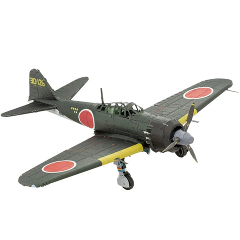 World War II [Imperial Japanese Navy] - Mitsubishi Zero (Colored) Plane 3D Figure Model Kit (1:76 Scale, Steel, Moderate Difficulty) - Fascinations - Metal Earth Series - (2023) - Image 6