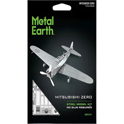 World War II [Imperial Japanese Navy] - Mitsubishi Zero Plane Figure Model Kit (Steel, Moderate Difficulty) - Fascinations - Metal Earth Series
