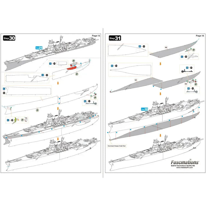 World War II [Imperial Japanese Navy] - Yamato Battleship Figure Model Kit (Steel, Challenging Difficulty) - Fascinations - Metal Earth Premium Series