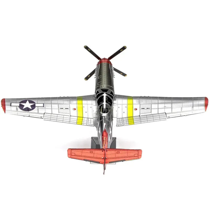 World War II - P-51D Mustang "Tuskegee Airmen" Plane Figure Model Kit (1:60 Scale, Steel, Challenging Difficulty) - Fascinations - Metal Earth Premium Series