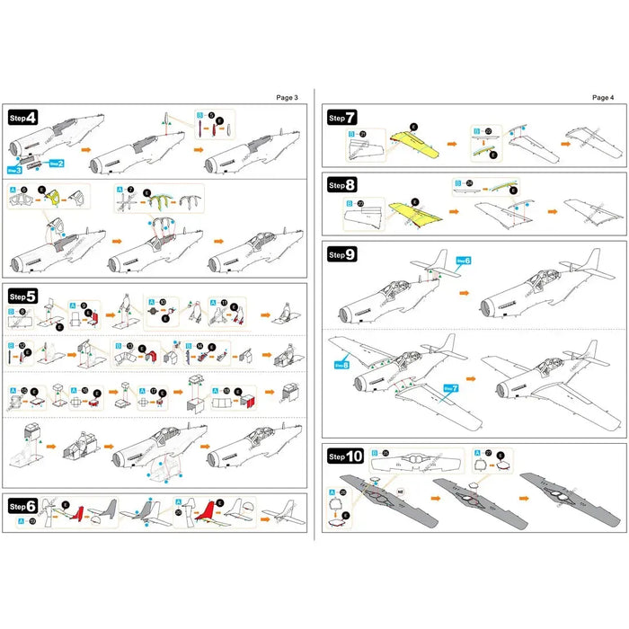 World War II - P-51D Mustang "Tuskegee Airmen" Plane Figure Model Kit (1:60 Scale, Steel, Challenging Difficulty) - Fascinations - Metal Earth Premium Series