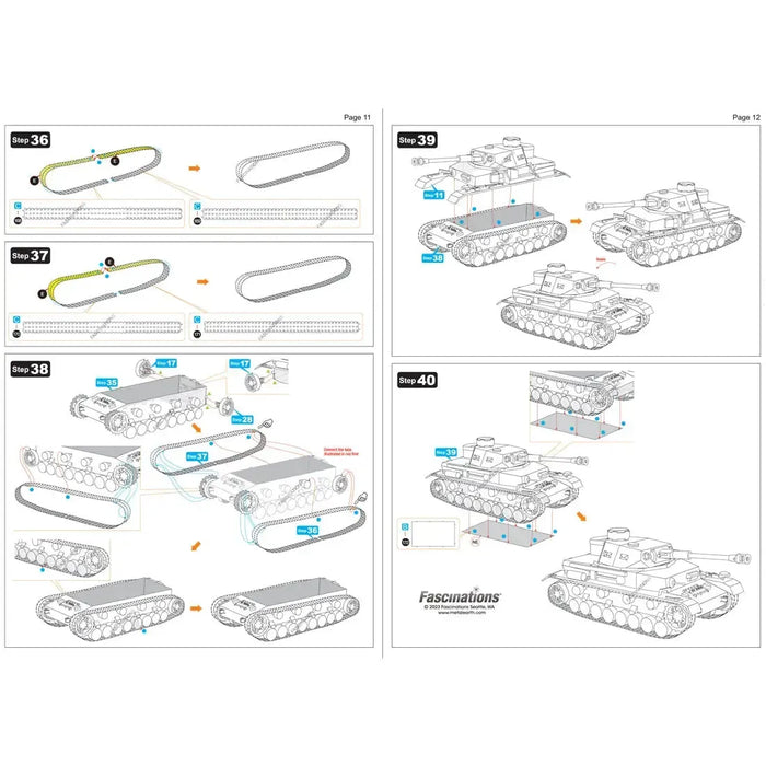 World War II - Panzer IV German Tank Figure Model Kit (1:50 Scale, Steel, Challenging Difficulty) - Fascinations - Metal Earth Premium Series