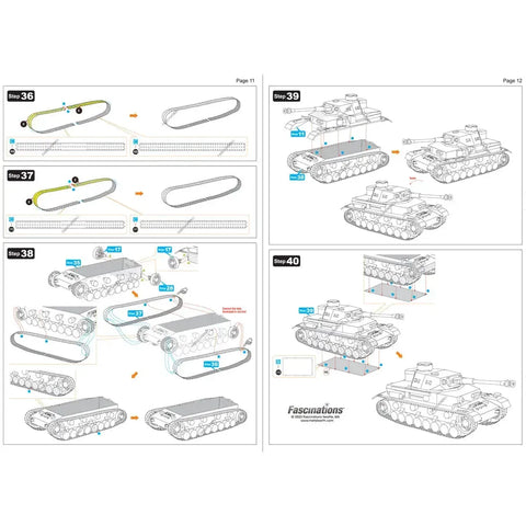 World War II - Panzer IV German Tank Figure Model Kit (1:50 Scale, Steel, Challenging Difficulty) - Fascinations - Metal Earth Premium Series
