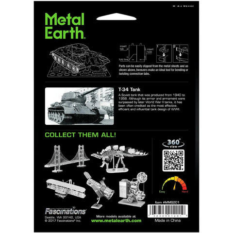 World War II [Soviet Union] - T-34 Tank Figure Model Kit (Steel, Moderate Difficulty) - Fascinations - Metal Earth Series - (2022) - Image 3