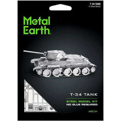 World War II [Soviet Union] - T-34 Tank Figure Model Kit (Steel, Moderate Difficulty) - Fascinations - Metal Earth Series - (2022)