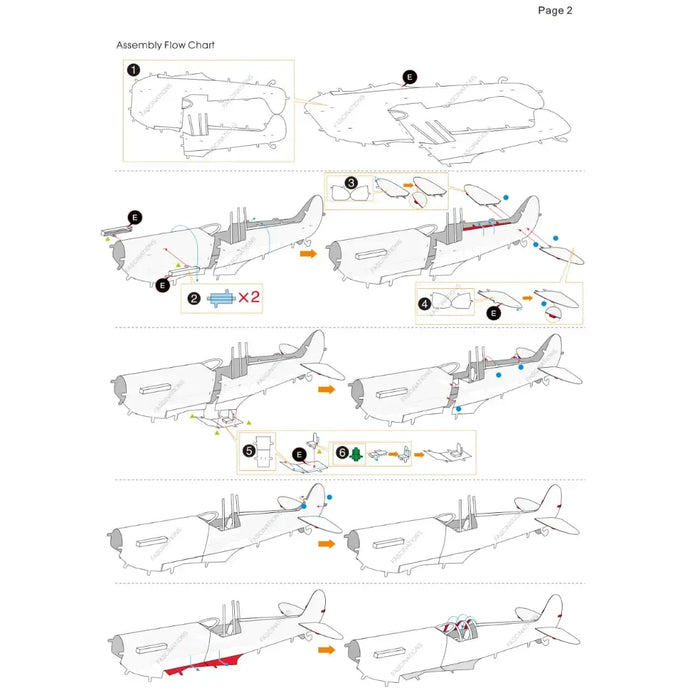 World War II - Supermarine Spitfire British Plane Figure Model Kit (Steel, Easy Difficulty) - Fascinations - Metal Earth Series