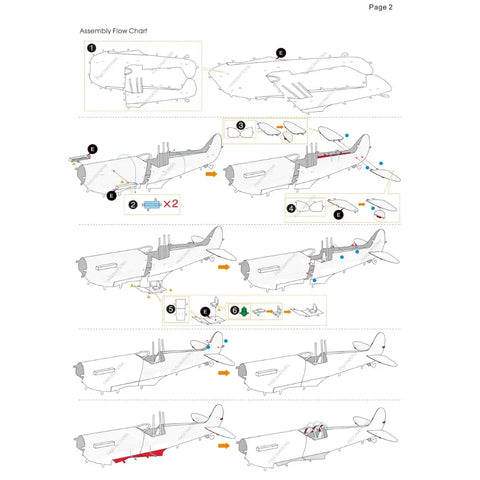 World War II - Supermarine Spitfire British Plane Figure Model Kit (Steel, Easy Difficulty) - Fascinations - Metal Earth Series