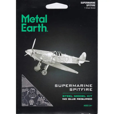 World War II - Supermarine Spitfire British Plane Figure Model Kit (Steel, Easy Difficulty) - Fascinations - Metal Earth Series
