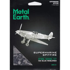 World War II - Supermarine Spitfire British Plane Figure Model Kit (Steel, Easy Difficulty) - Fascinations - Metal Earth Series