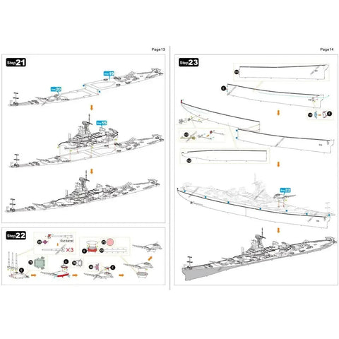 World War II [The United States Navy] - Unpainted USS Missouri BB-63 Battleship Figure Model Kit (Steel, Expert Difficulty) - Fascinations - Metal Earth Premium Series