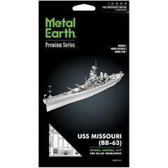World War II [The United States Navy] - Unpainted USS Missouri BB-63 Battleship Figure Model Kit (Steel, Expert Difficulty) - Fascinations - Metal Earth Premium Series