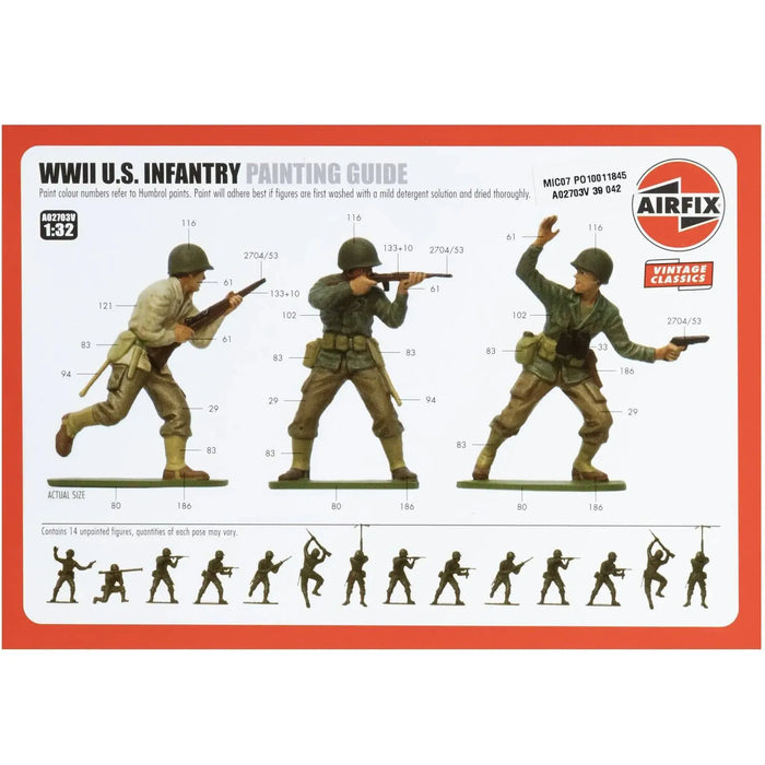 World War II - U.S. Infantry Model Figure Kit (1:32 Scale) - Airfix - Vintage Classics Series - (2021)