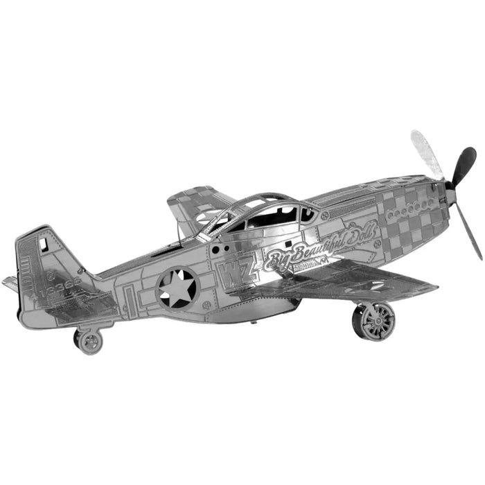 World War II [United States Air Force] - P-51 Mustang Fighter Aircraft Figure Model Kit (Steel, Easy Difficulty) - Fascinations - Metal Earth Series - (2024)