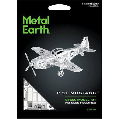 World War II [United States Air Force] - P-51 Mustang Fighter Aircraft Figure Model Kit (Steel, Easy Difficulty) - Fascinations - Metal Earth Series - (2024)
