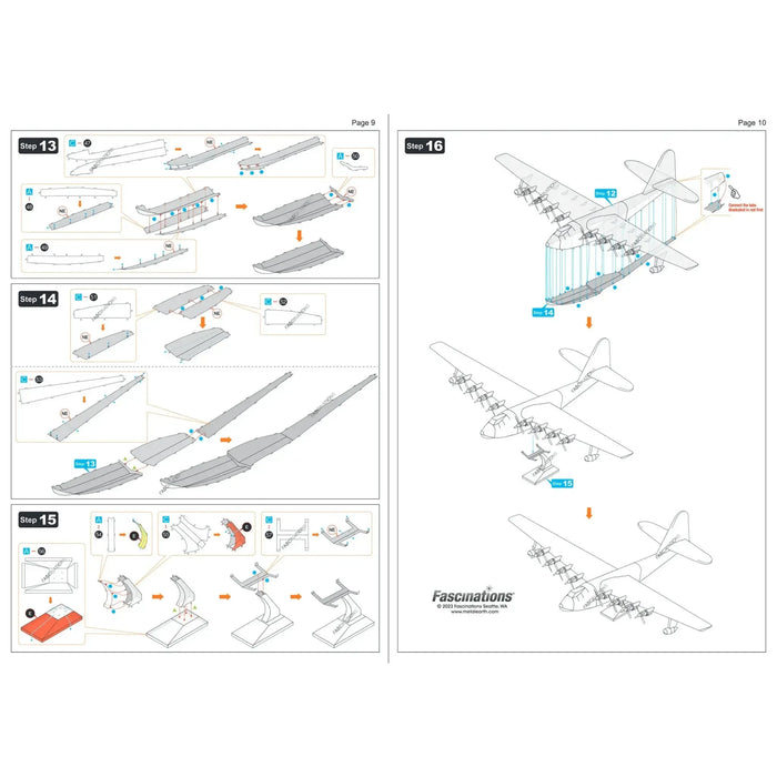 World War II [United States Army Air Forces] - Hughes H-4 Hercules "The Spruce Goose" Aircraft Figure Model Kit (1:210 Scale, Steel, Hard Difficulty) - Fascinations - Metal Earth Premium Series - (2023)