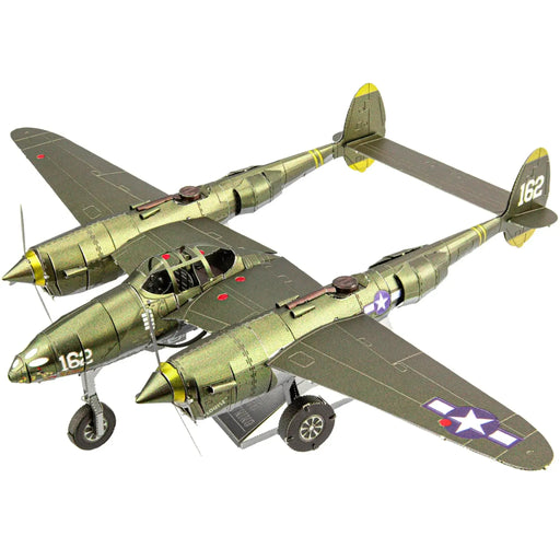 World War II [United States Army Air Forces] - Lockheed Martin P-38 Lightning Fighter Aircraft 3D Figure Model Kit (1:79 Scale, Steel, Moderate Difficulty) - Fascinations - Metal Earth Premium Series - (2023)