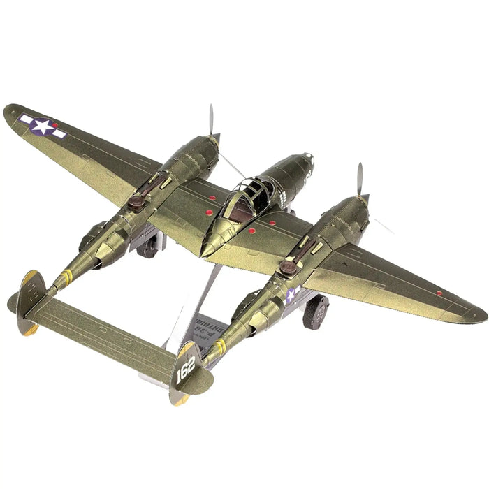 World War II [United States Army Air Forces] - Lockheed Martin P-38 Lightning Fighter Aircraft 3D Figure Model Kit (1:79 Scale, Steel, Moderate Difficulty) - Fascinations - Metal Earth Premium Series - (2023)