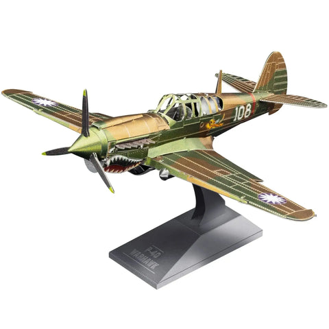 World War II [United States Army Air Forces] - P-40 Warhawk Fighter Aircraft Figure Model Kit (1:88 Scale, Steel, Moderate Difficulty) - Fascinations - Metal Earth Series - (2023) - Image 2