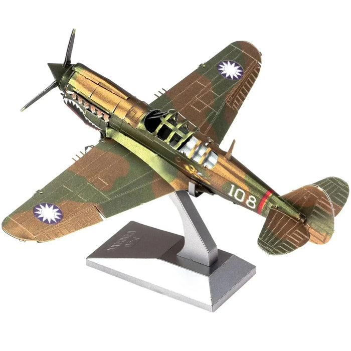 World War II [United States Army Air Forces] - P-40 Warhawk Fighter Aircraft Figure Model Kit (1:88 Scale, Steel, Moderate Difficulty) - Fascinations - Metal Earth Series - (2023)