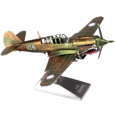 World War II [United States Army Air Forces] - P-40 Warhawk Fighter Aircraft Figure Model Kit (1:88 Scale, Steel, Moderate Difficulty) - Fascinations - Metal Earth Series - (2023) - Image 8
