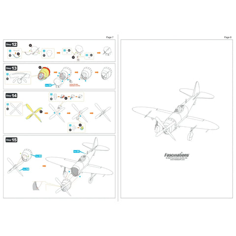 World War II [United States Army Air Forces] - Republic P-47 Thunderbolt Aircraft 3D Figure Model Kit (1:94 Scale, Steel, Moderate Difficulty) - Fascinations - Metal Earth Series - (2024) - Image 10