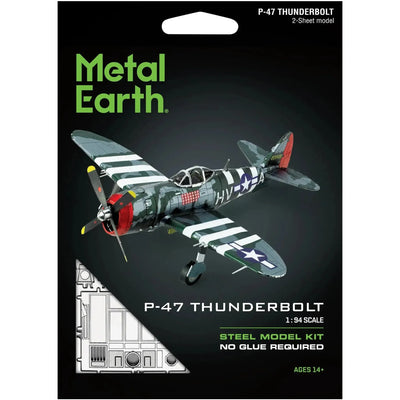 World War II [United States Army Air Forces] - Republic P-47 Thunderbolt Aircraft 3D Figure Model Kit (1:94 Scale, Steel, Moderate Difficulty) - Fascinations - Metal Earth Series - (2024)