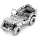 World War II - Unpainted Willys Overland Jeep Car Figure Model Kit (Steel, Challenging Difficulty) - Fascinations - Metal Earth Premium Series