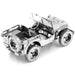 World War II - Unpainted Willys Overland Jeep Car Figure Model Kit (Steel, Challenging Difficulty) - Fascinations - Metal Earth Premium Series