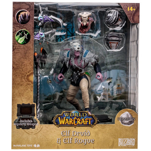 World of Warcraft - Elf Druid & Eld Rogue Action Figure with Mystery Weapon (7") - McFarlane Toys