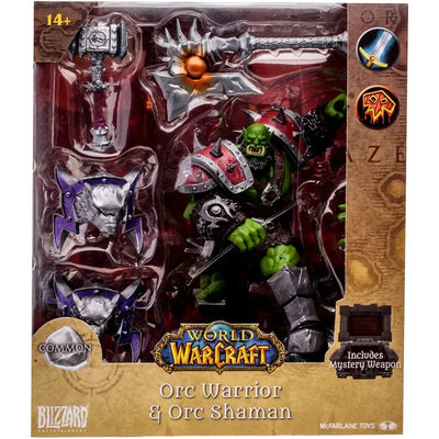 World of Warcraft - Orc Warrior & Orc Shaman with Mystery Weapon Action Figure (1:12 Scale) - McFarlane Toys