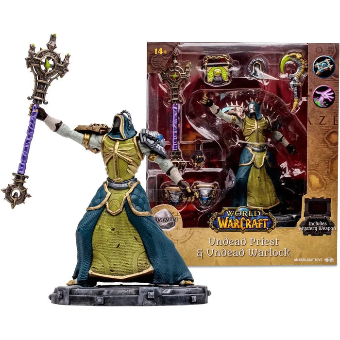 World of Warcraft - Undead Priest & Undead Warlock with Mystery Weapon Action Figure (1:12 Scale) - McFarlane Toys