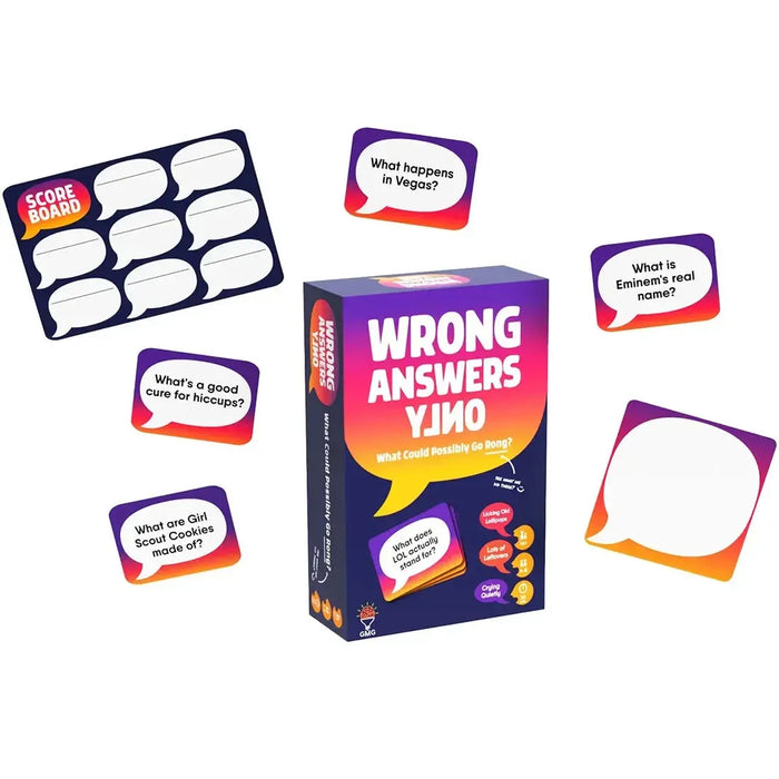 Wrong Answers Only - Party Humor Card Game for Family, and Adults (4-8 Players, Ages 14+) - Gray Matters Games