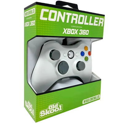 Xbox 360 - White Wired Controller (7' Cable) - Old Skool
