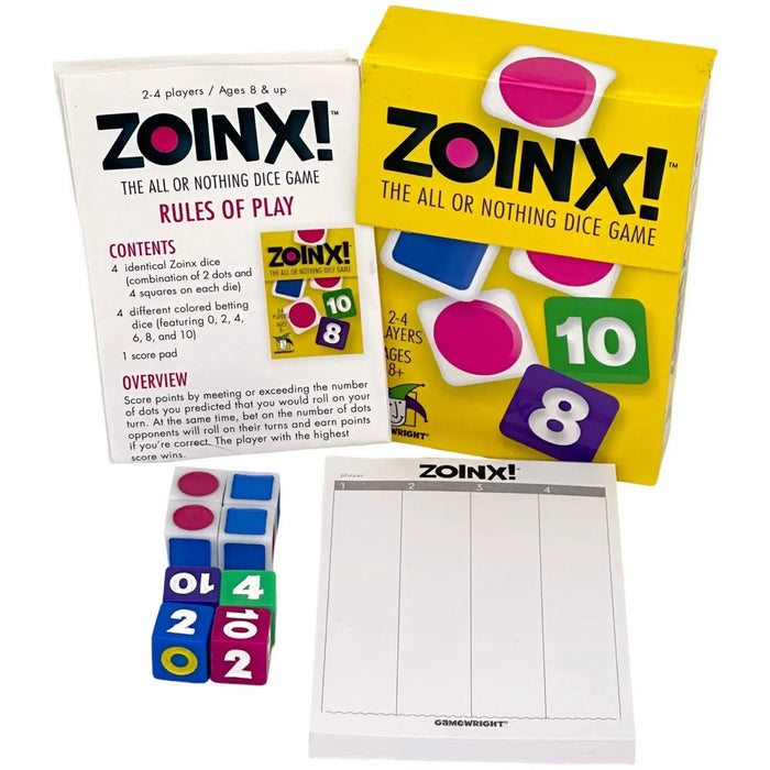 Zoinx Zoinx! The All or Nothing Dice Game - Math Game (2-4, 8+) — Poggers