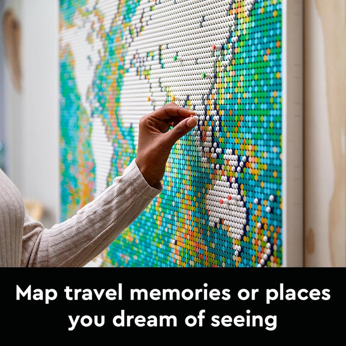LEGO Art - World Map Building Set - Collectible Wall Art for Adults (31203)