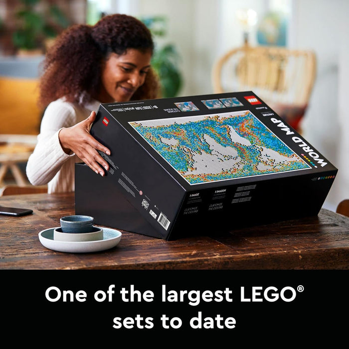 LEGO Art - World Map Building Set - Collectible Wall Art for Adults (31203)