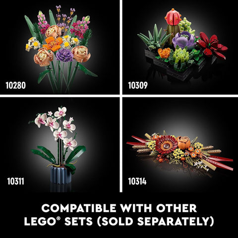 LEGO Botanicals Artificial Wildflower Bouquet - Fake Indoor Flowers Building Set for Home, Kitchen, Desk Decoration, Adults Ages 18+ - Gift for Birthdays - 10313 - Image 7