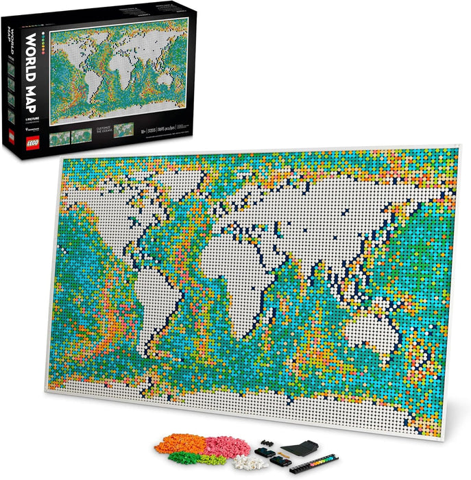 LEGO Art - World Map Building Set - Collectible Wall Art for Adults (31203)
