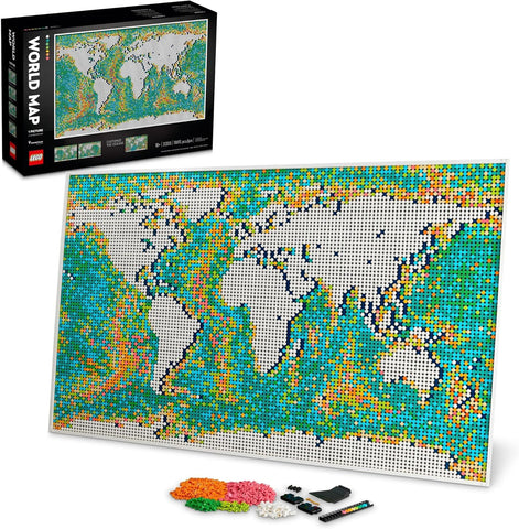 LEGO Art - World Map Building Set - Collectible Wall Art for Adults (31203) - Image 1