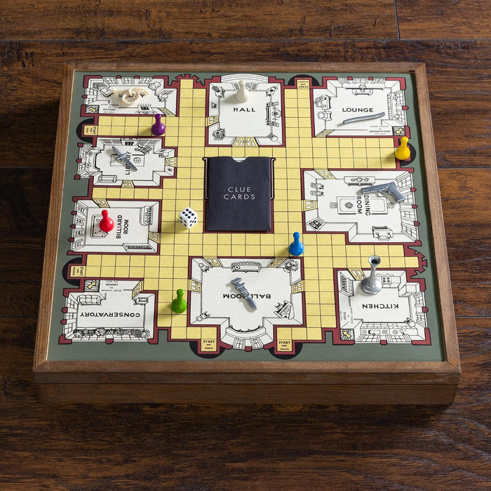 Monopoly and Clue - 2-in-1 Deluxe Vintage Wood Board Game Set (40902)