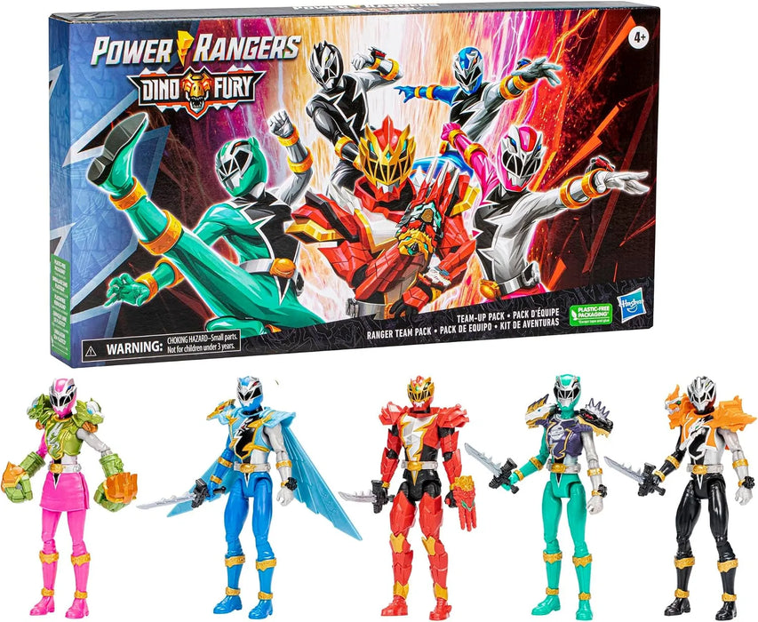 Power Rangers Dino Fury Team Up Pack 6" Action Figures - Hasbro - 5 Figures, 7 Accessories