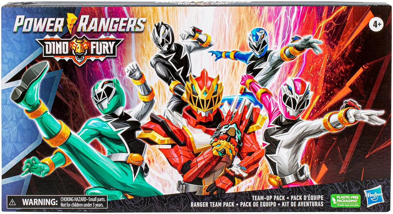 Power Rangers Dino Fury Team Up Pack 6" Action Figures - Hasbro - 5 Figures, 7 Accessories