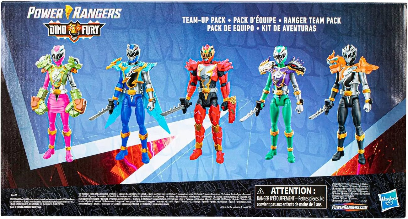 Power Rangers Dino Fury Team Up Pack 6" Action Figures - Hasbro - 5 Figures, 7 Accessories