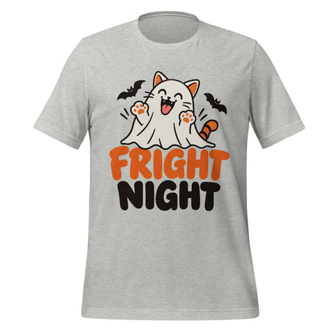 Fright Night T-Shirt - Cute Halloween Ghost Cat and Bats Graphic Tee - Image 25